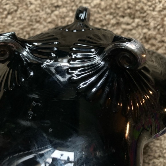 Vintage 19th Century Cambridge Amethyst Glass with Silver Overlay Candy Dish - Picture 5 of 5